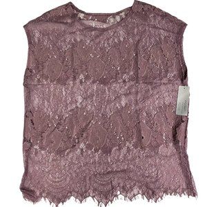 Modern Movement Purple Lace Sleeveless Top